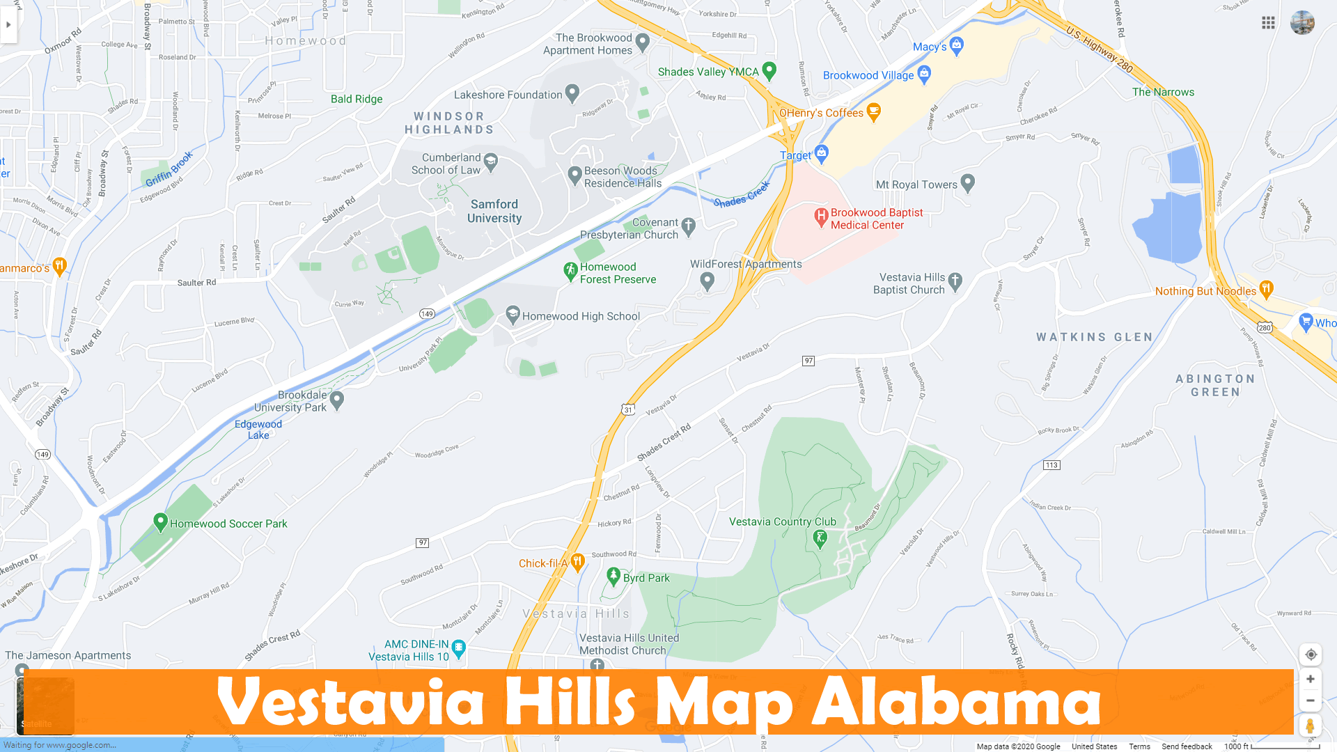 Vestavia Hills map
